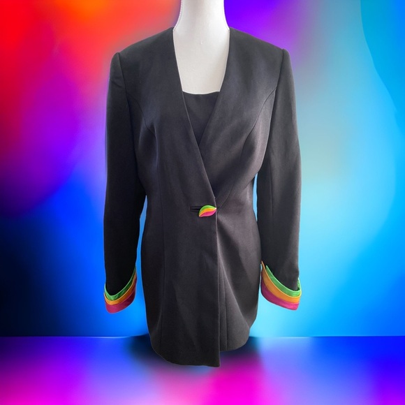 ML Studio Vintage Blazer Art to Wear 80’s 90s Retrocore Dark Acadamia - Picture 1 of 8